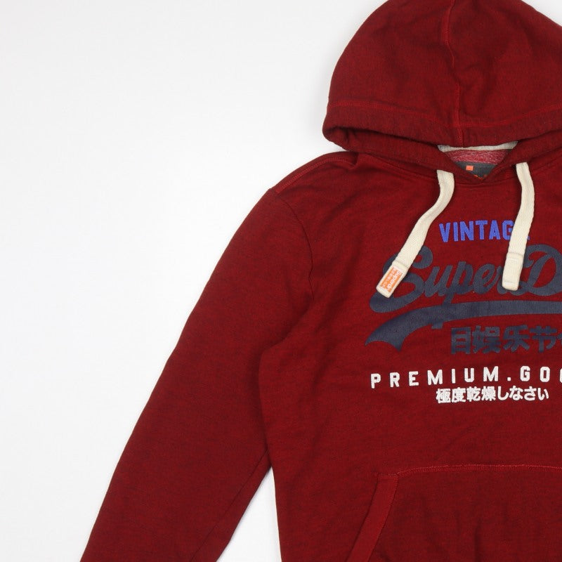 Superdry Men’s Red XL Vintage Logo Graphic Pullover Hoodie