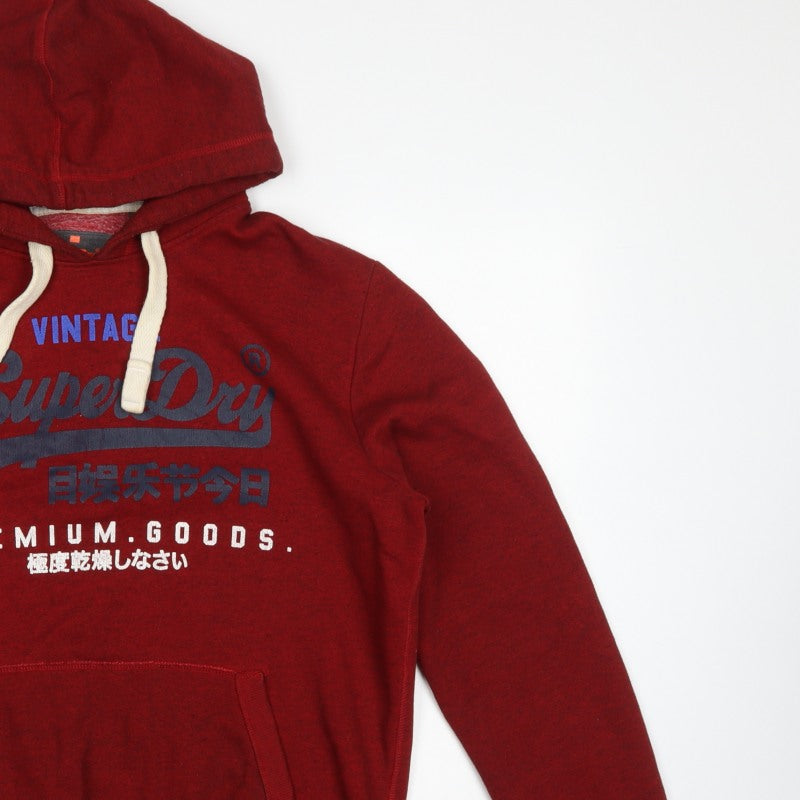Superdry Men’s Red XL Vintage Logo Graphic Pullover Hoodie