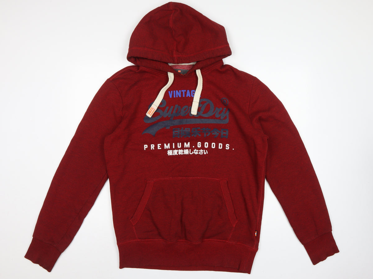 Superdry Men’s Red XL Vintage Logo Graphic Pullover Hoodie