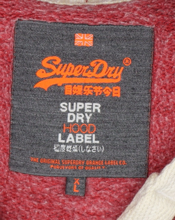 Superdry Men’s Red XL Vintage Logo Graphic Pullover Hoodie