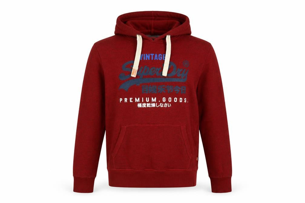 Superdry Men’s Red XL Vintage Logo Graphic Pullover Hoodie