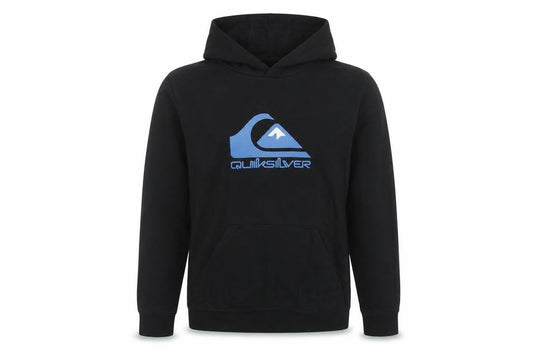 Quiksilver Boys Black Blue 14 Years Pullover Hoodie Logo Fleece