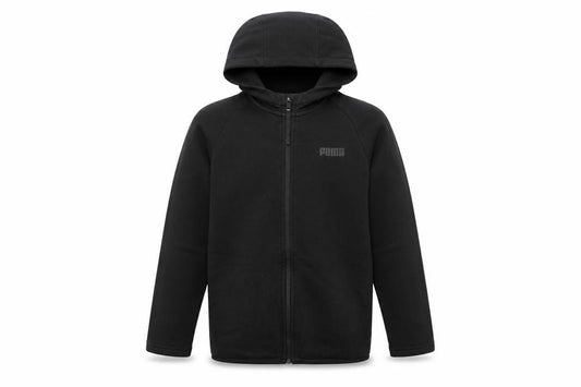 Puma Boys Black 7-8 Years Full Zip Hooded Logo Hoodie