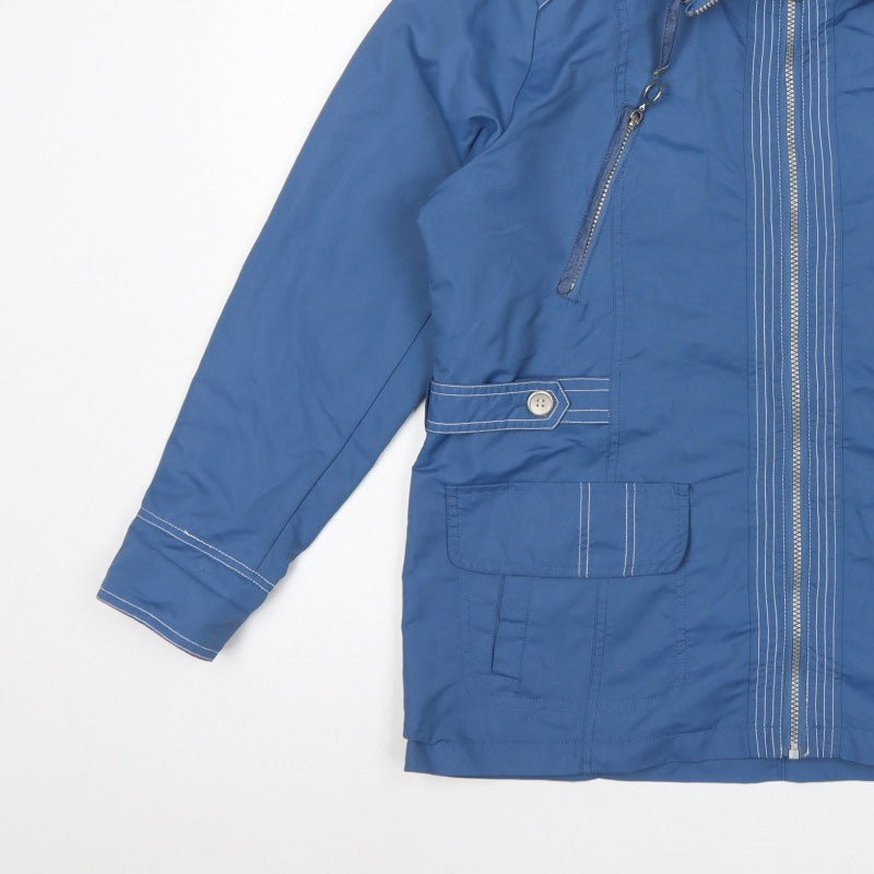 Paco Marine Women's Blue L Hooded Parka Jacket Zip Pockets