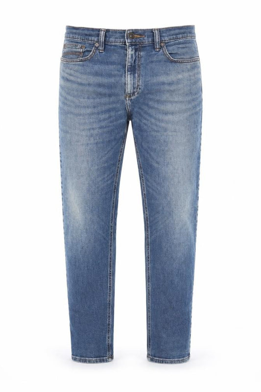 Marks and Spencer Men's Blue W34 L31 Slim Fit Tapered Stretch Jeans