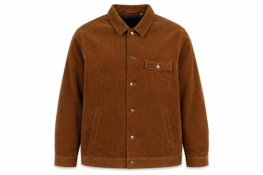 White Stuff Men’s Brown Corduroy Button Jacket XL Lined Cotton