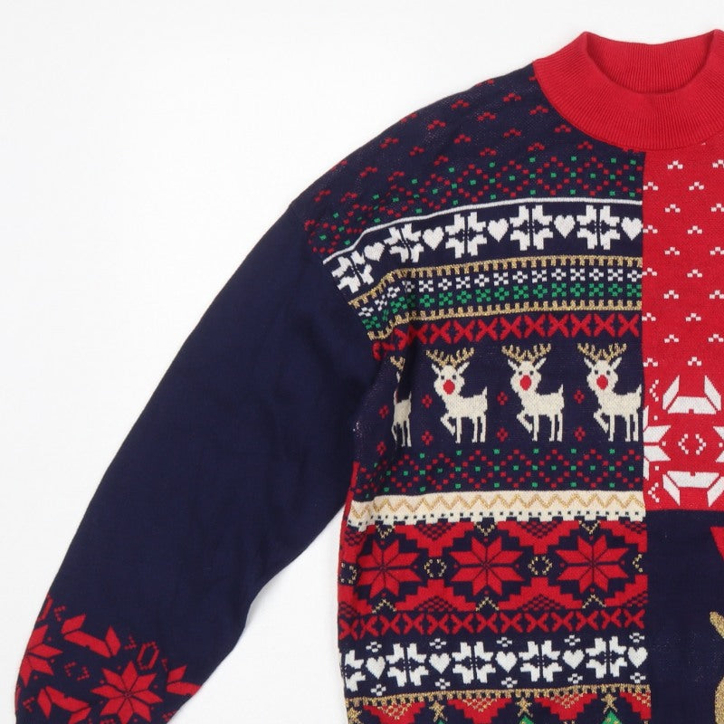 Next Womens Multicoloured M Fair Isle Reindeer Sequin Christmas Jumper