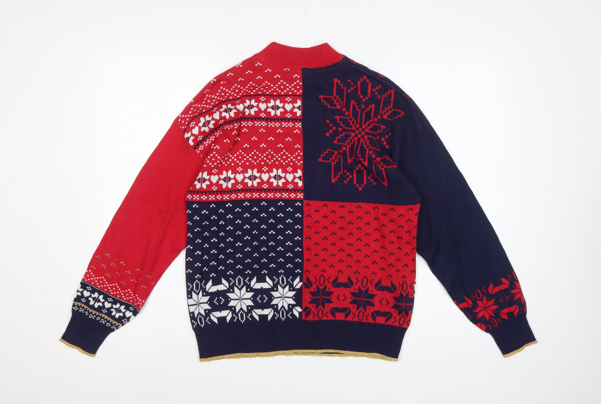 Next Womens Multicoloured M Fair Isle Reindeer Sequin Christmas Jumper