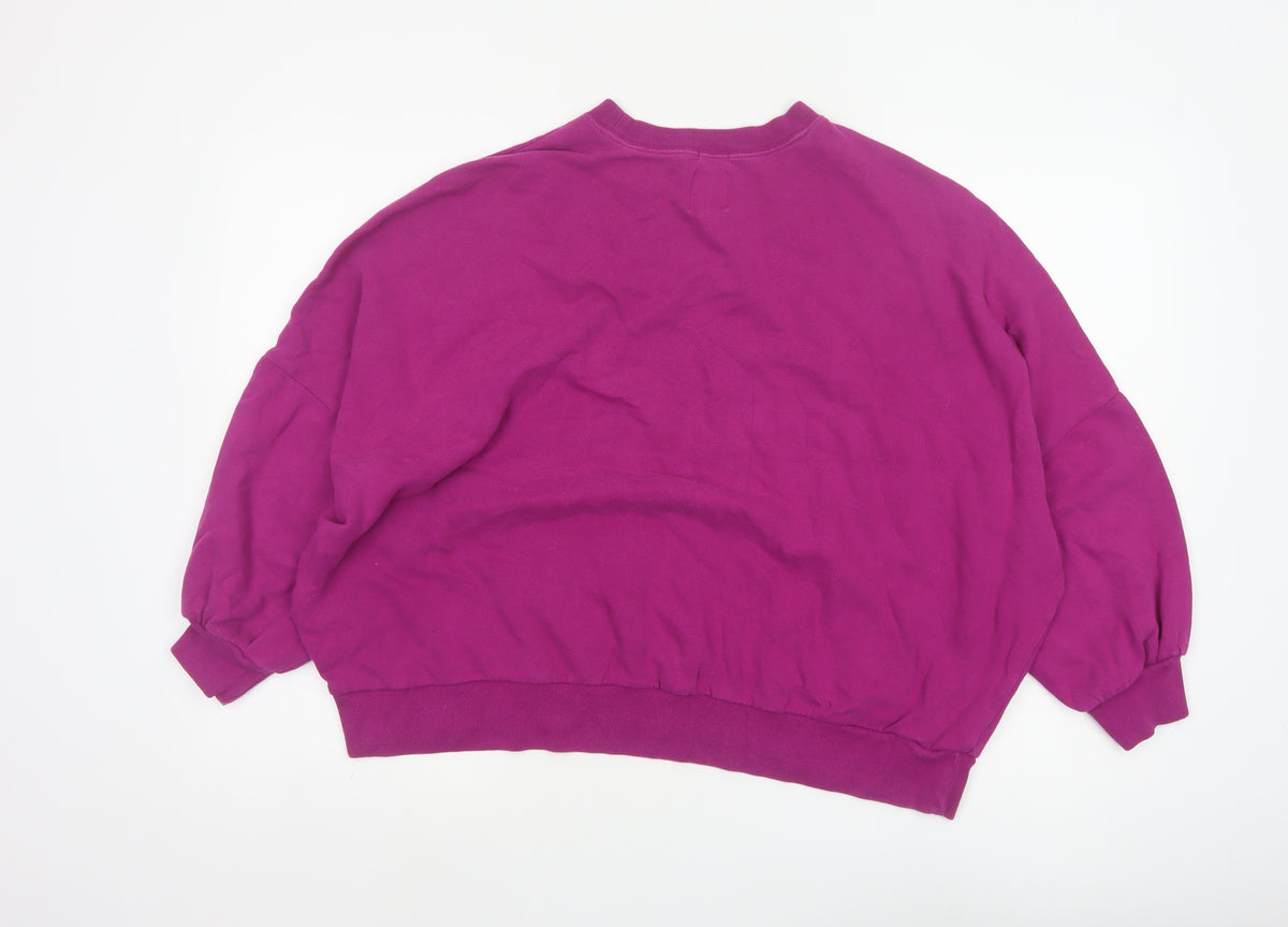 GAP Womens Purple L Pullover Crew Neck Fleece Sweatshirt