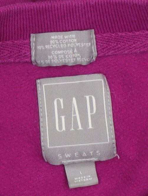 GAP Womens Purple L Pullover Crew Neck Fleece Sweatshirt