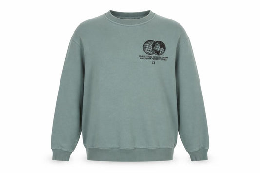 Unplanned Men’s Green M Graphic Print Crew Neck Pullover Sweatshirt