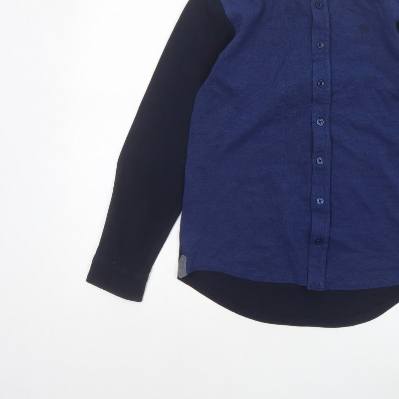 Jasper Conran Boys Blue Age 12 Basic Long Sleeve Colourblock Button-Up Shirt