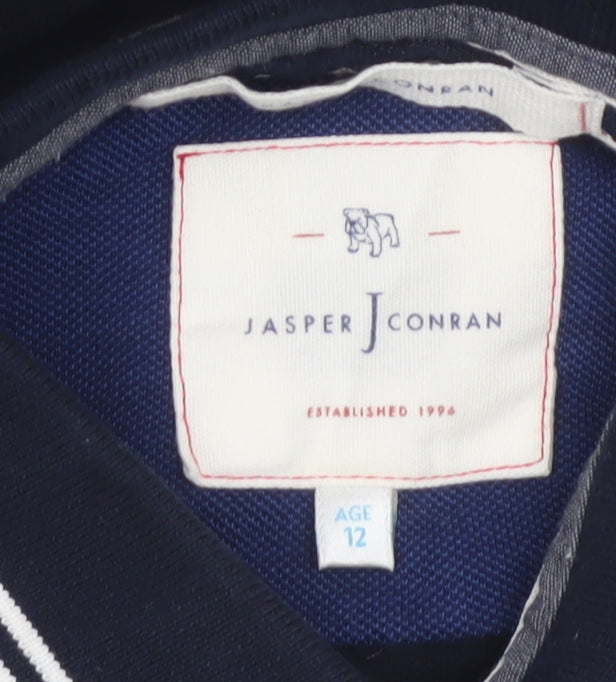 Jasper Conran Boys Blue Age 12 Basic Long Sleeve Colourblock Button-Up Shirt