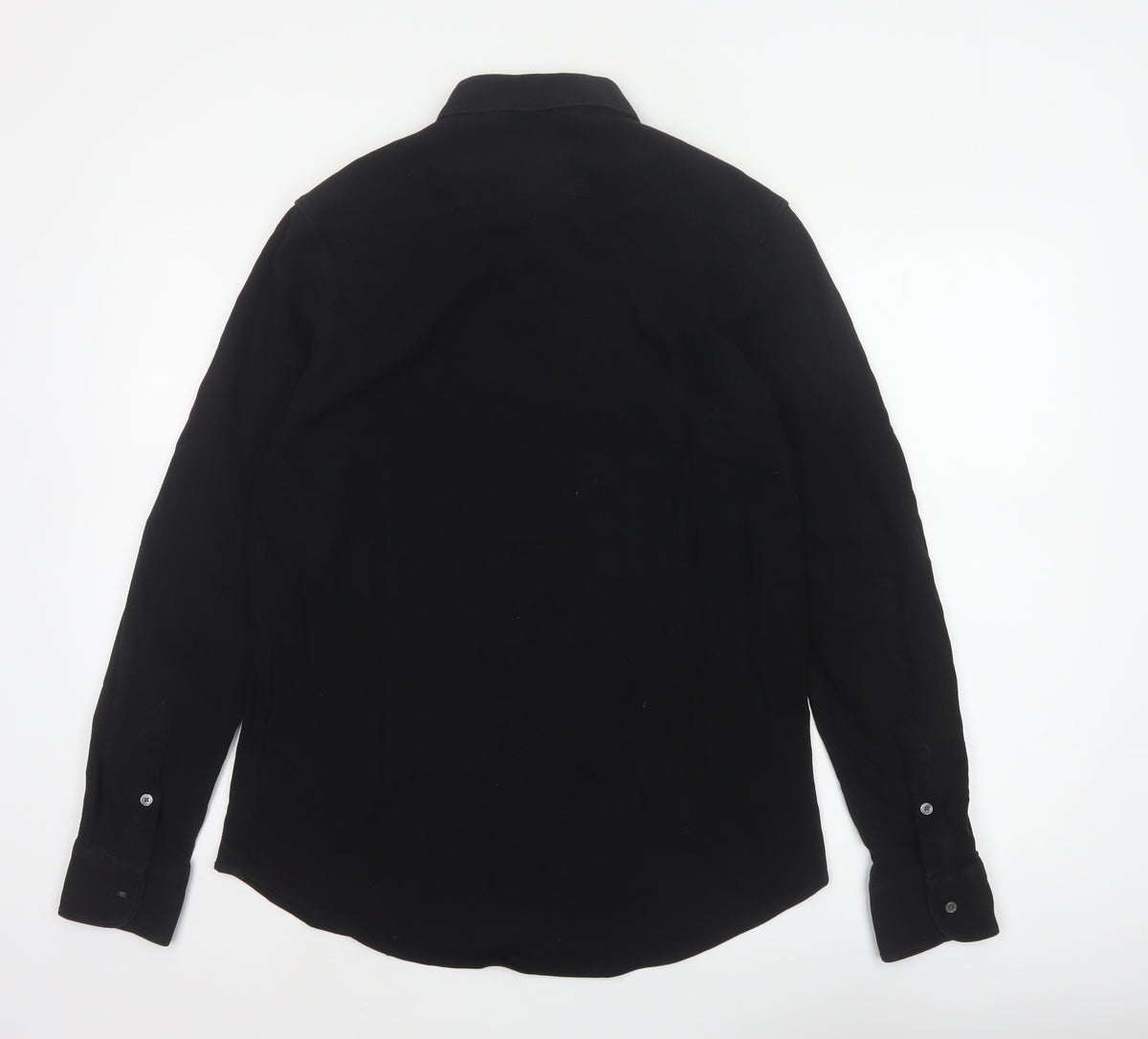 Massimo Dutti Men’s Black M Slim Fit Long Sleeve Button-Up Shirt