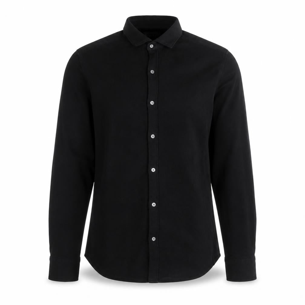 Massimo Dutti Men’s Black M Slim Fit Long Sleeve Button-Up Shirt