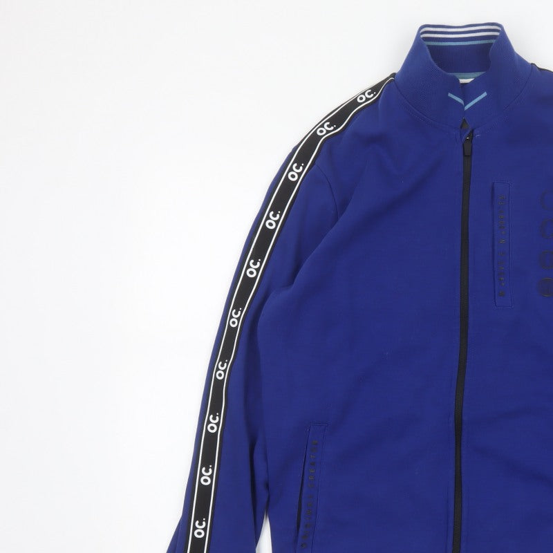 OC Men’s Blue S Bomber Jacket Full Zip Logo Tape