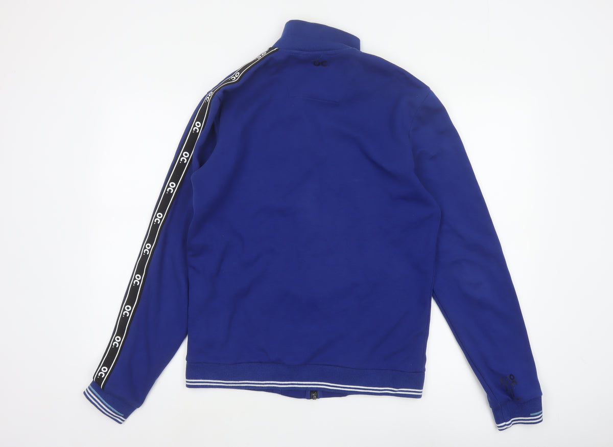 OC Men’s Blue S Bomber Jacket Full Zip Logo Tape
