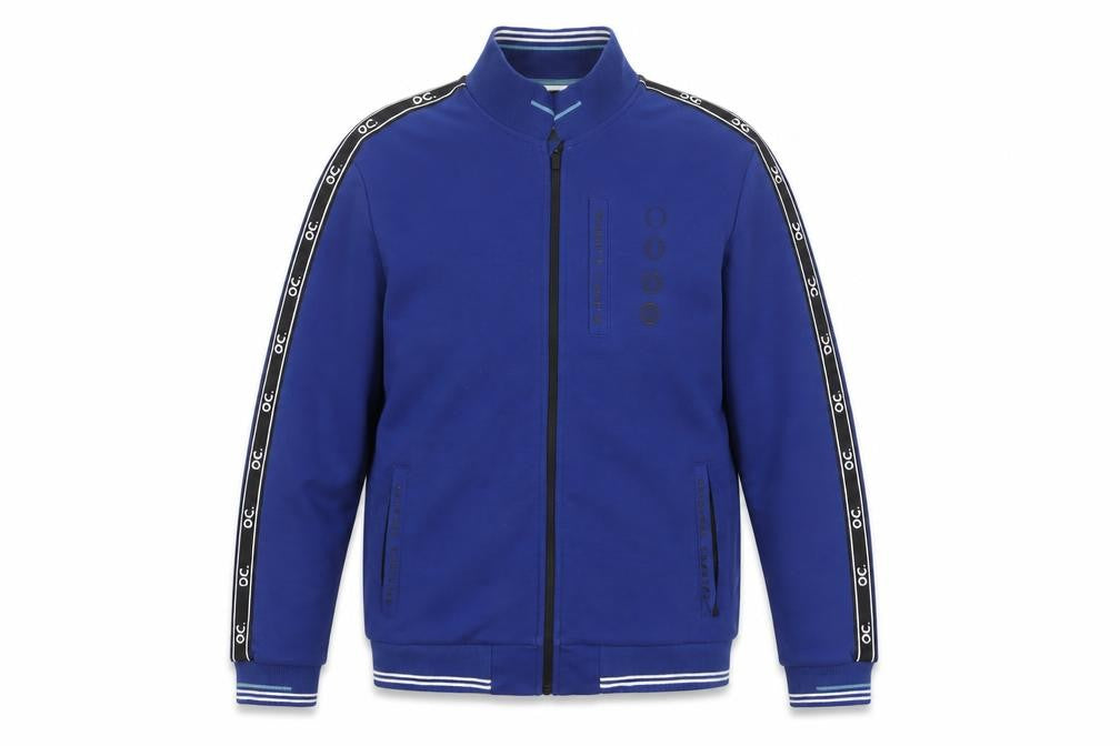 OC Men’s Blue S Bomber Jacket Full Zip Logo Tape