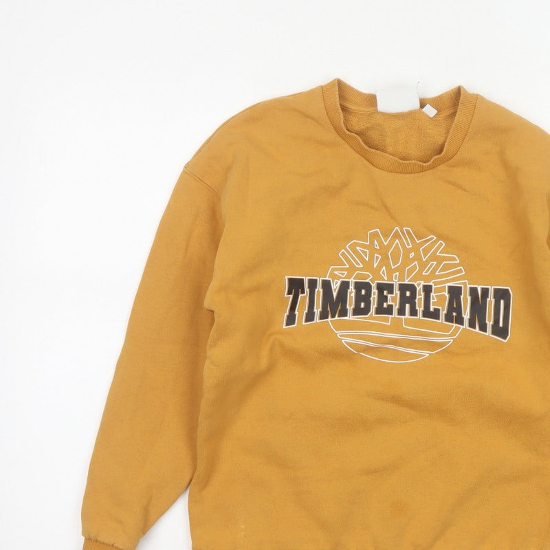 Timberland Boys Yellow 14 Years Pullover Fleece Logo Sweatshirt