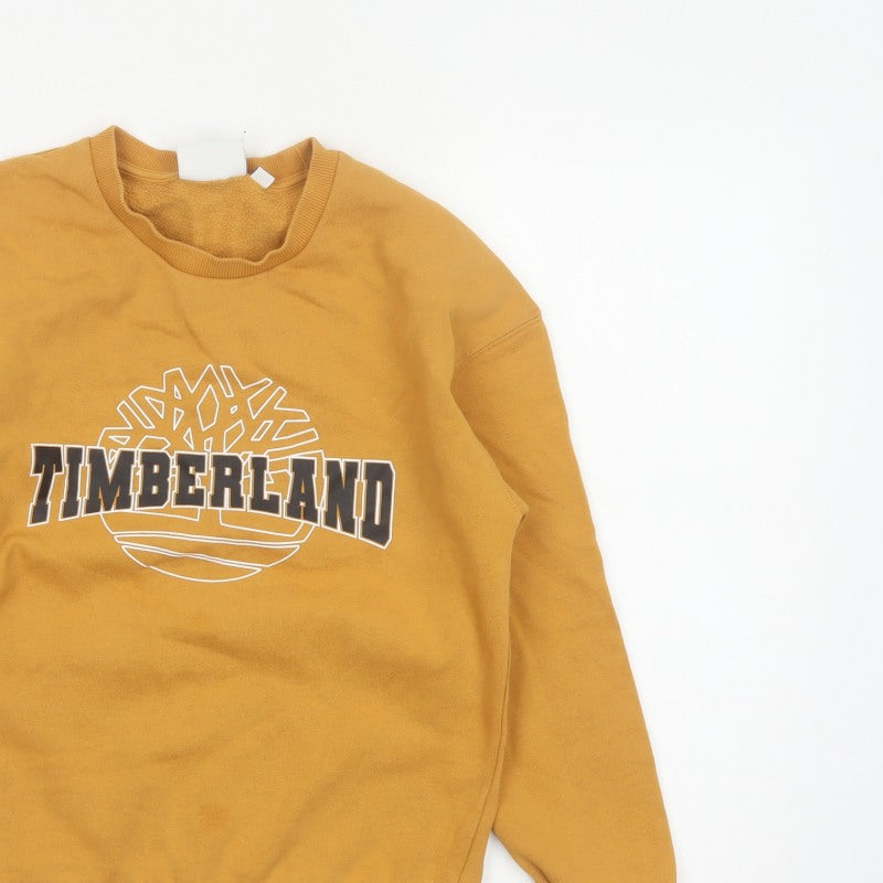 Timberland Boys Yellow 14 Years Pullover Fleece Logo Sweatshirt