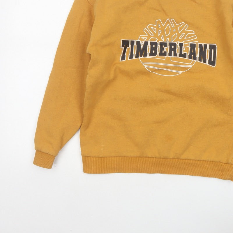 Timberland Boys Yellow 14 Years Pullover Fleece Logo Sweatshirt