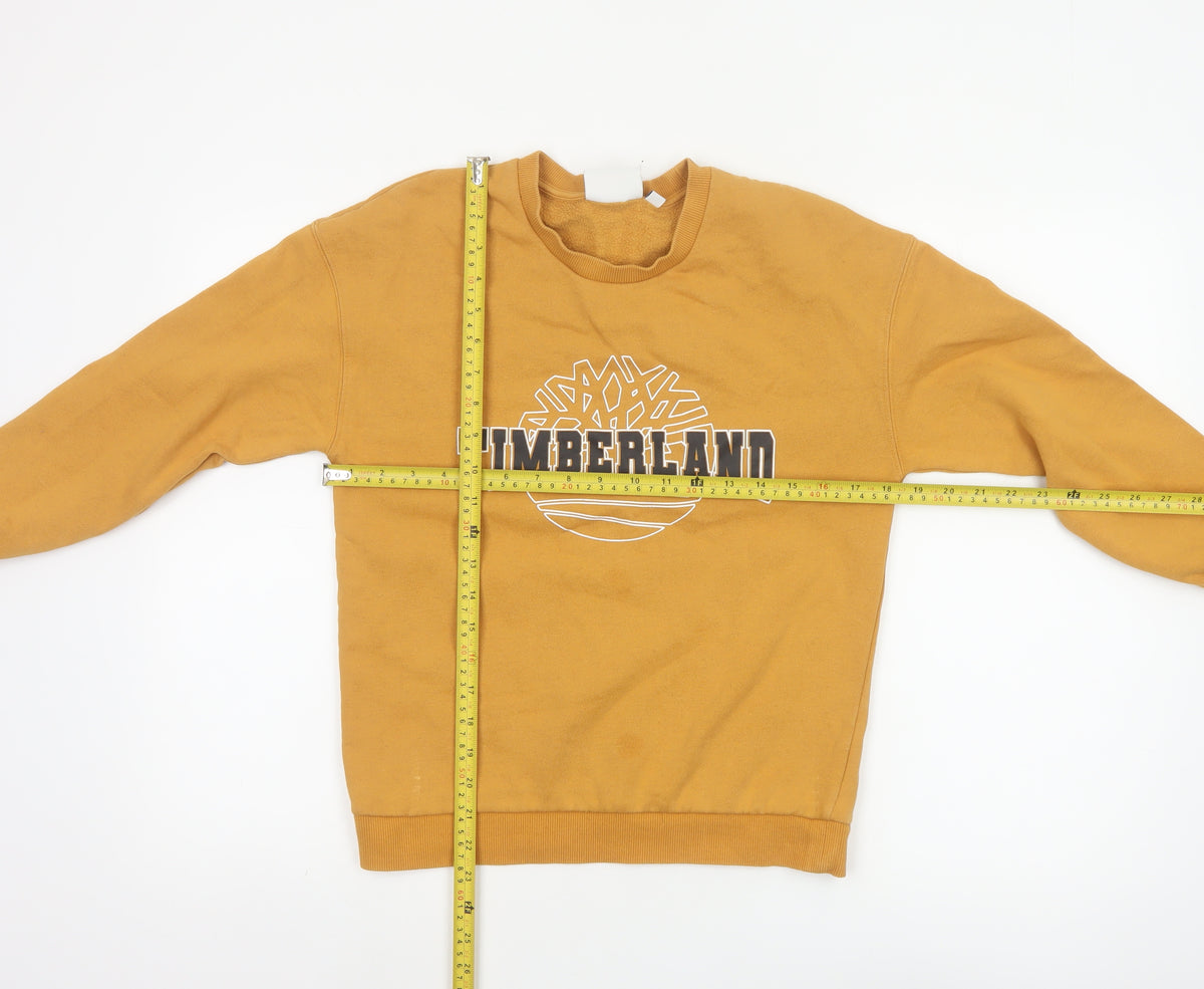 Timberland Boys Yellow 14 Years Pullover Fleece Logo Sweatshirt