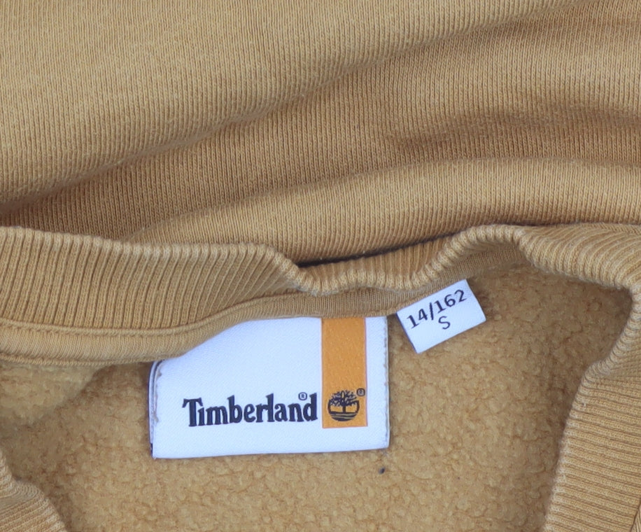 Timberland Boys Yellow 14 Years Pullover Fleece Logo Sweatshirt