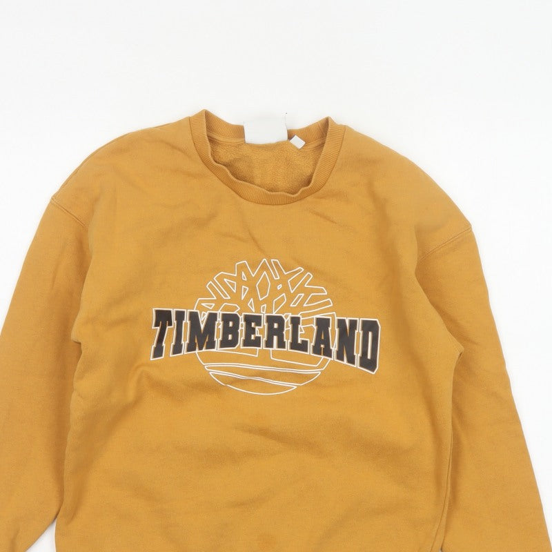 Timberland Boys Yellow 14 Years Pullover Fleece Logo Sweatshirt