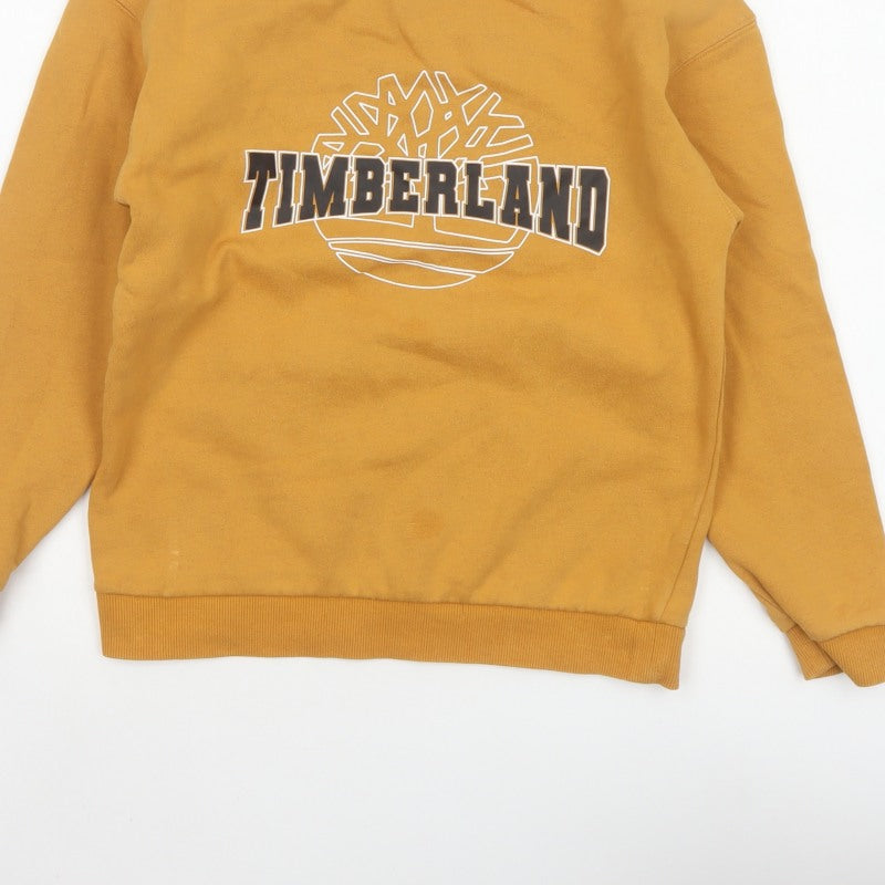 Timberland Boys Yellow 14 Years Pullover Fleece Logo Sweatshirt