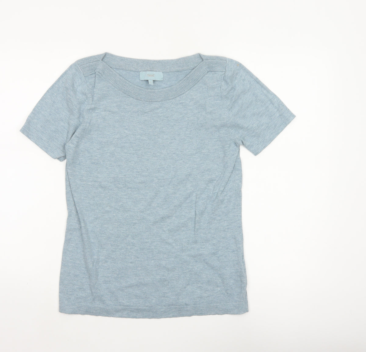 Next Women’s Blue UK 12 Basic Knit Short Sleeve Round Neck Top
