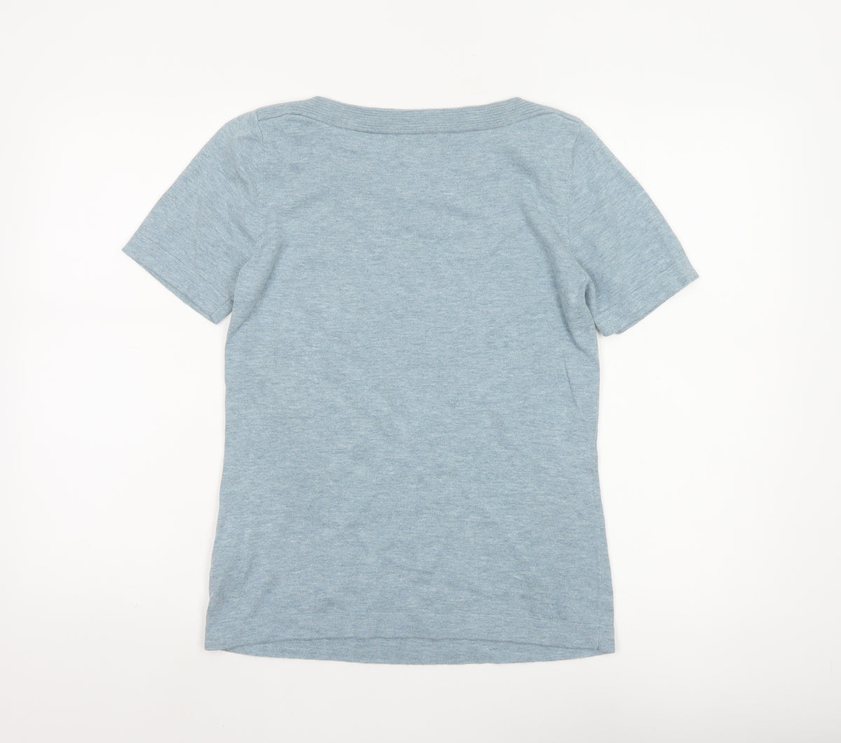 Next Women’s Blue UK 12 Basic Knit Short Sleeve Round Neck Top
