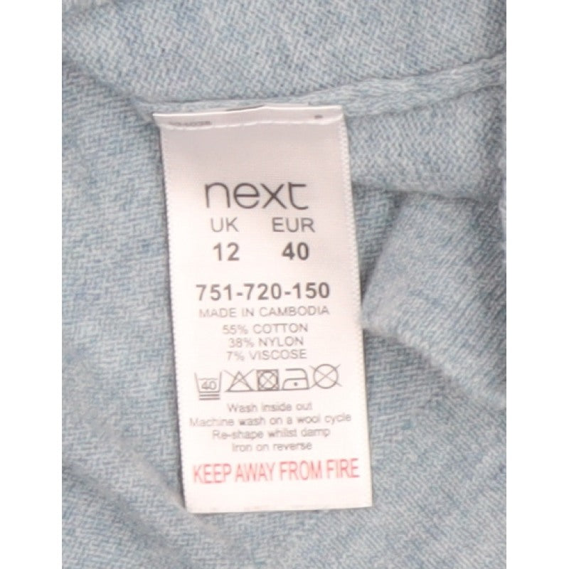 Next Women’s Blue UK 12 Basic Knit Short Sleeve Round Neck Top