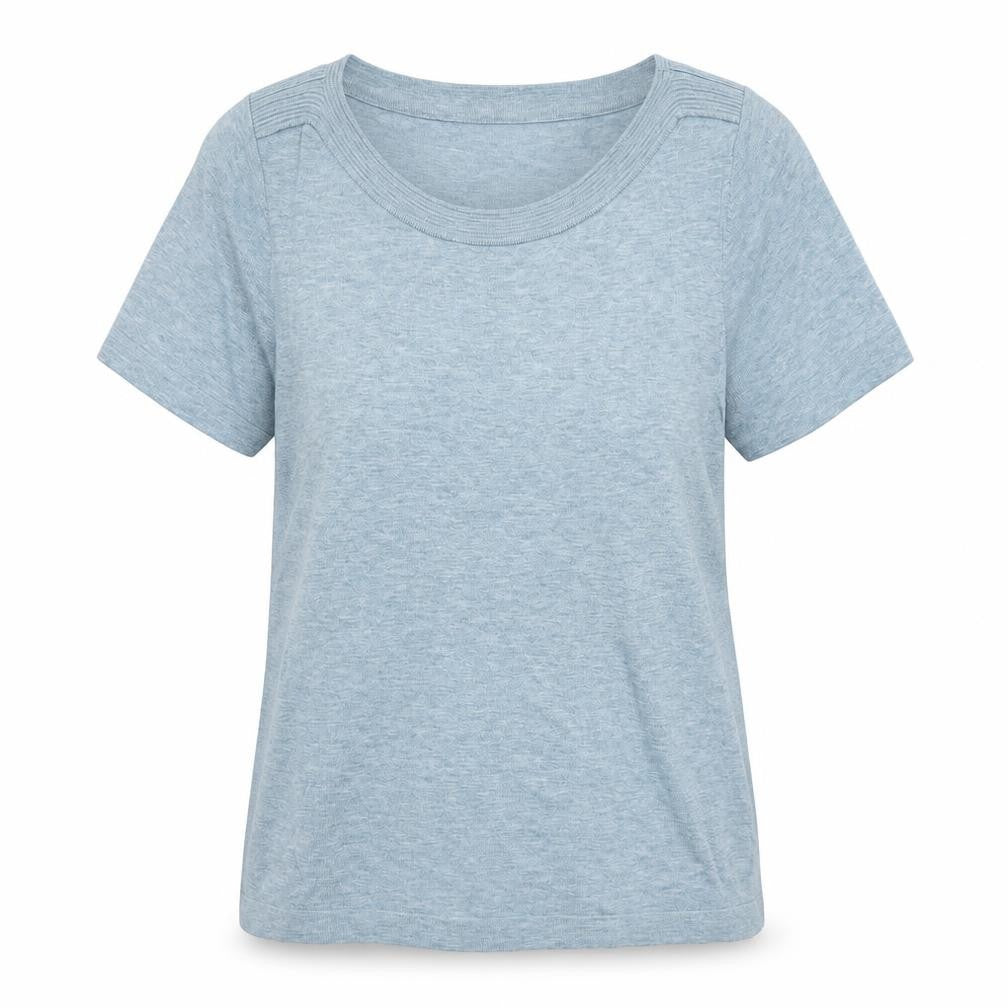 Next Women’s Blue UK 12 Basic Knit Short Sleeve Round Neck Top