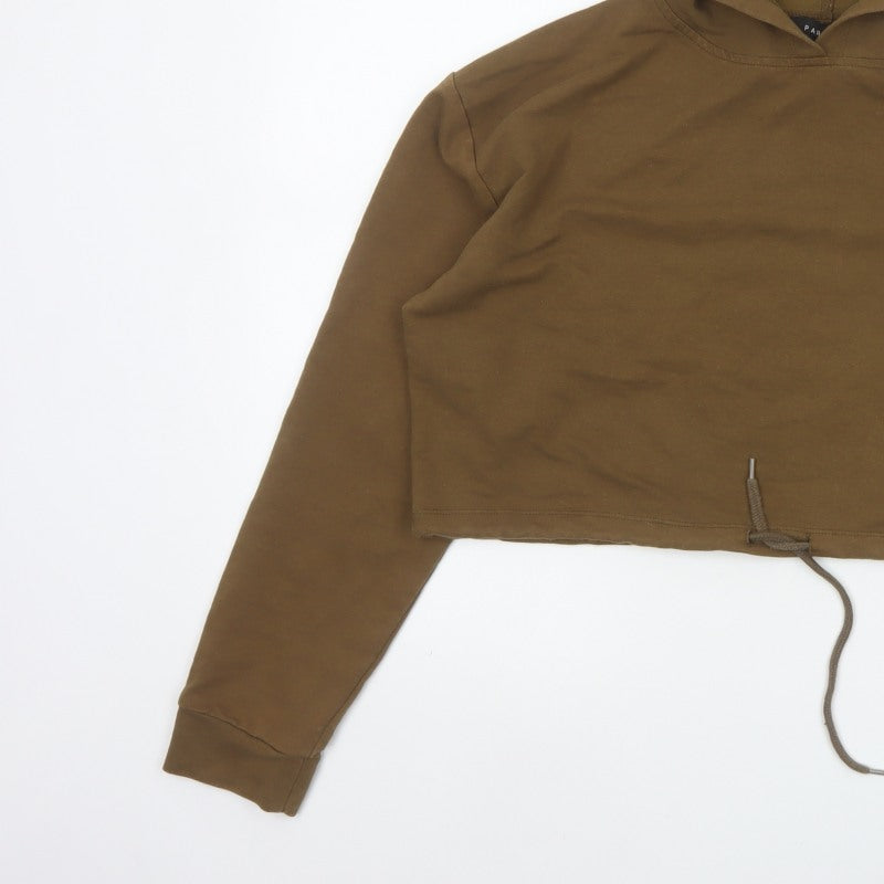 Parisian Women’s Brown UK 14 Cropped Pullover Hoodie Drawstring