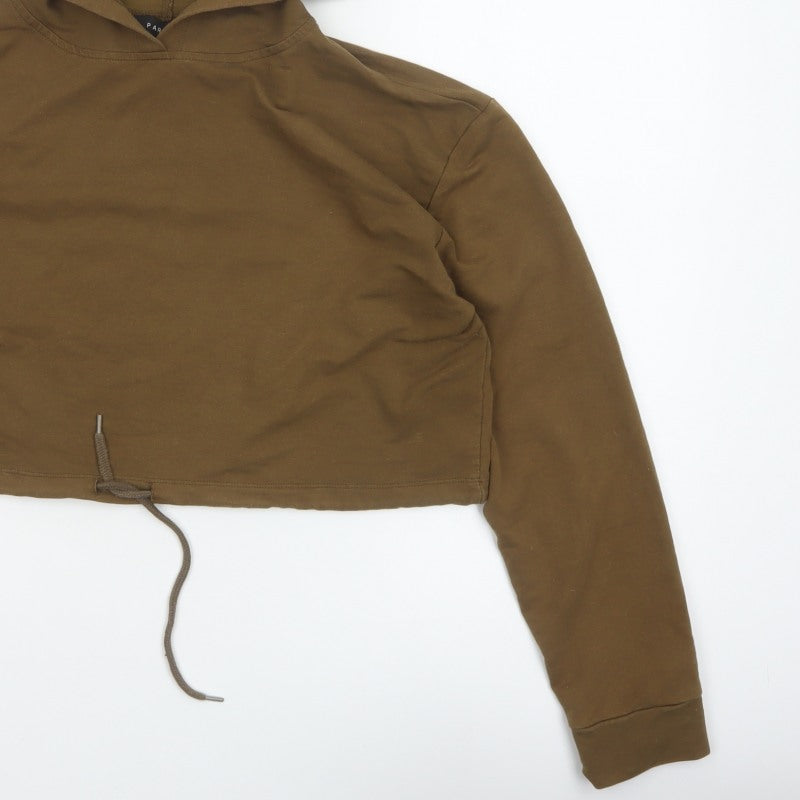 Parisian Women’s Brown UK 14 Cropped Pullover Hoodie Drawstring