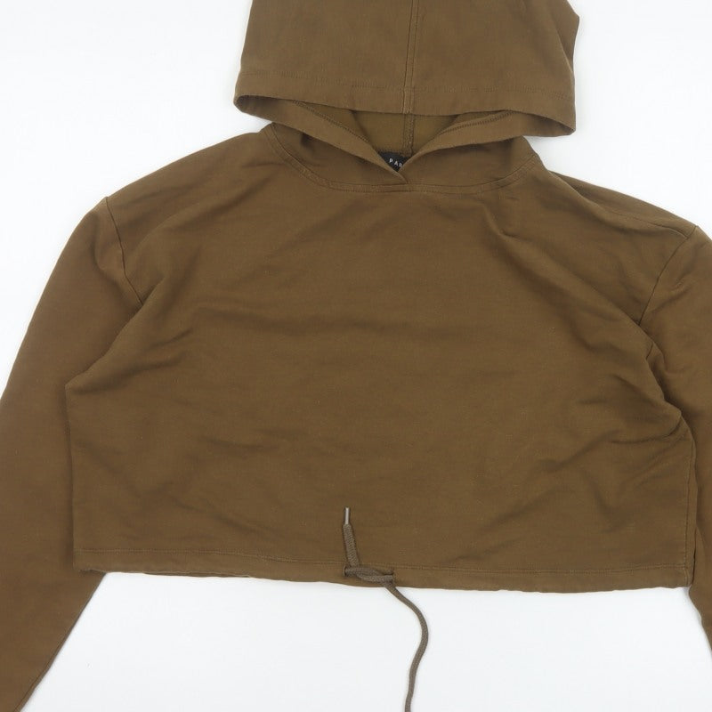 Parisian Women’s Brown UK 14 Cropped Pullover Hoodie Drawstring
