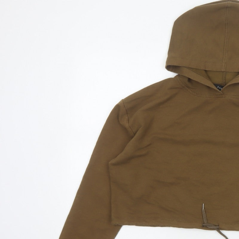 Parisian Women’s Brown UK 14 Cropped Pullover Hoodie Drawstring