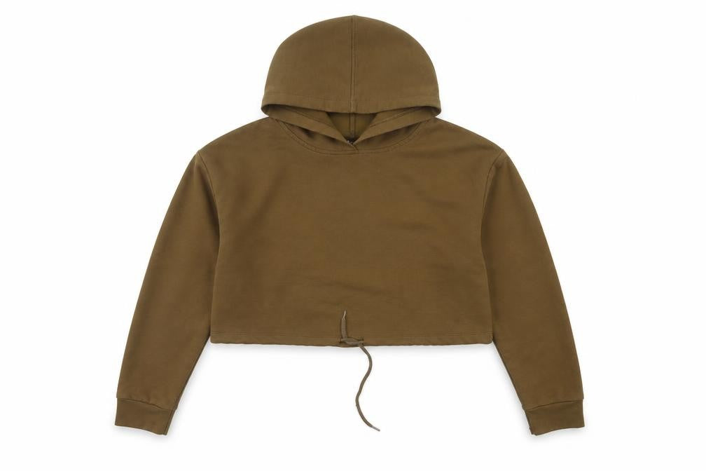 Parisian Women’s Brown UK 14 Cropped Pullover Hoodie Drawstring