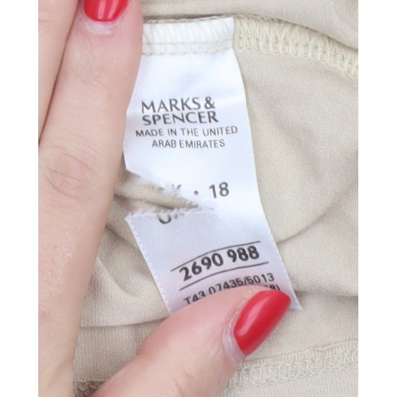 Marks & Spencer Women Beige Size 18 V-Neck Wrap Stretch Tank Top