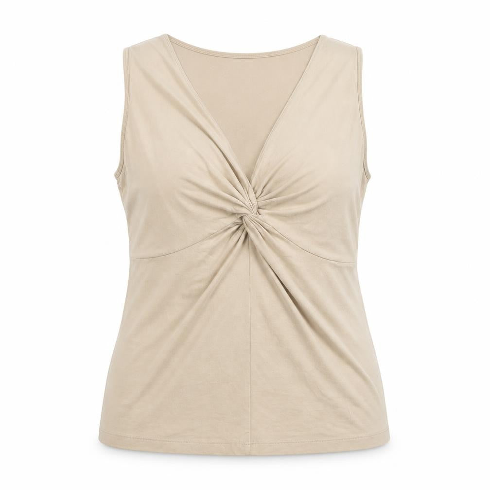 Marks & Spencer Women Beige Size 18 V-Neck Wrap Stretch Tank Top