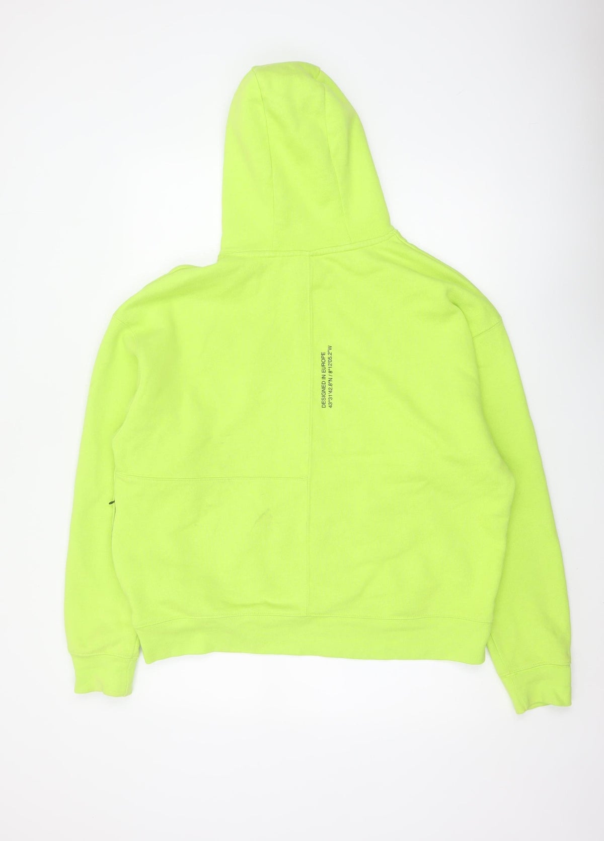 Pull&Bear STWD Men’s Yellow M Oversized Graphic Logo Pullover Hoodie