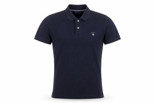 GANT Men’s Blue Cotton Logo Short Sleeve Polo Shirt Size M
