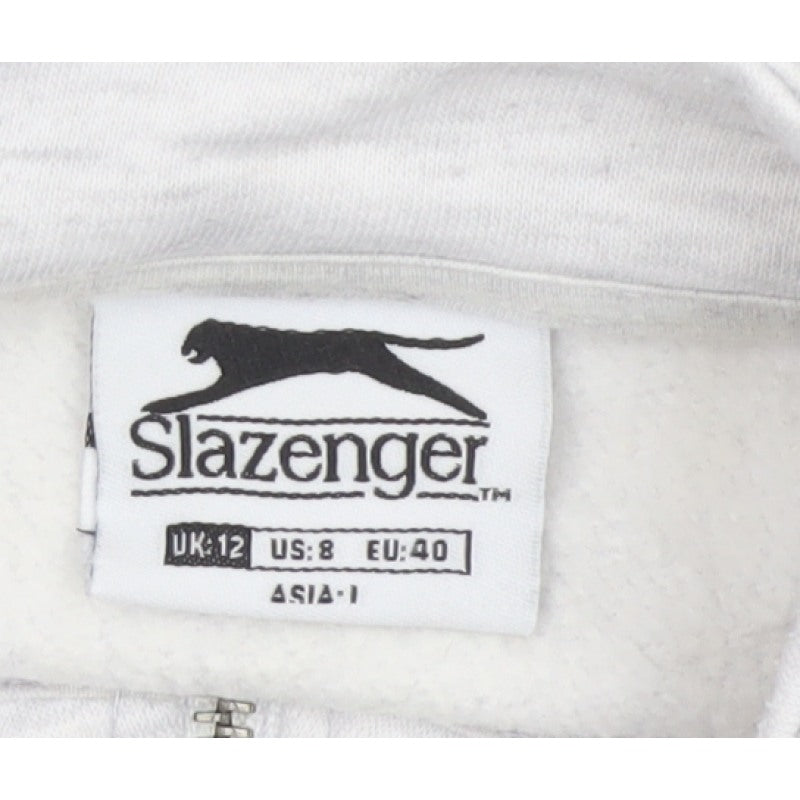 Slazenger Women Grey UK 12 1/4 Zip Cropped Pullover Sweatshirt