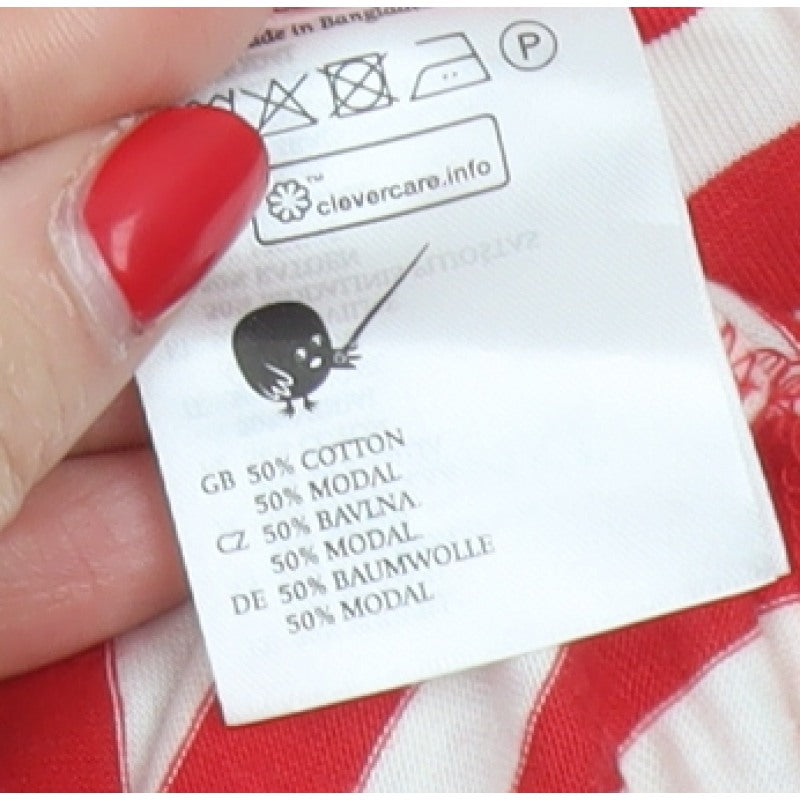Monki Women Red White Striped 2XL Basic Long Sleeve T-Shirt