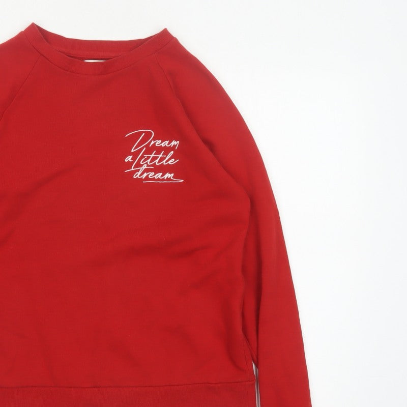 Warehouse Women’s Red S Pullover Sweatshirt Dream a Little Dream