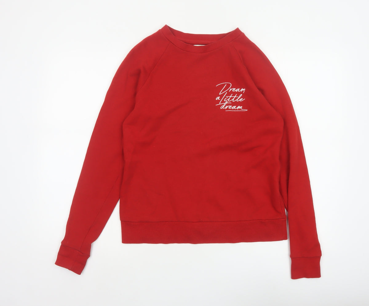 Warehouse Women’s Red S Pullover Sweatshirt Dream a Little Dream
