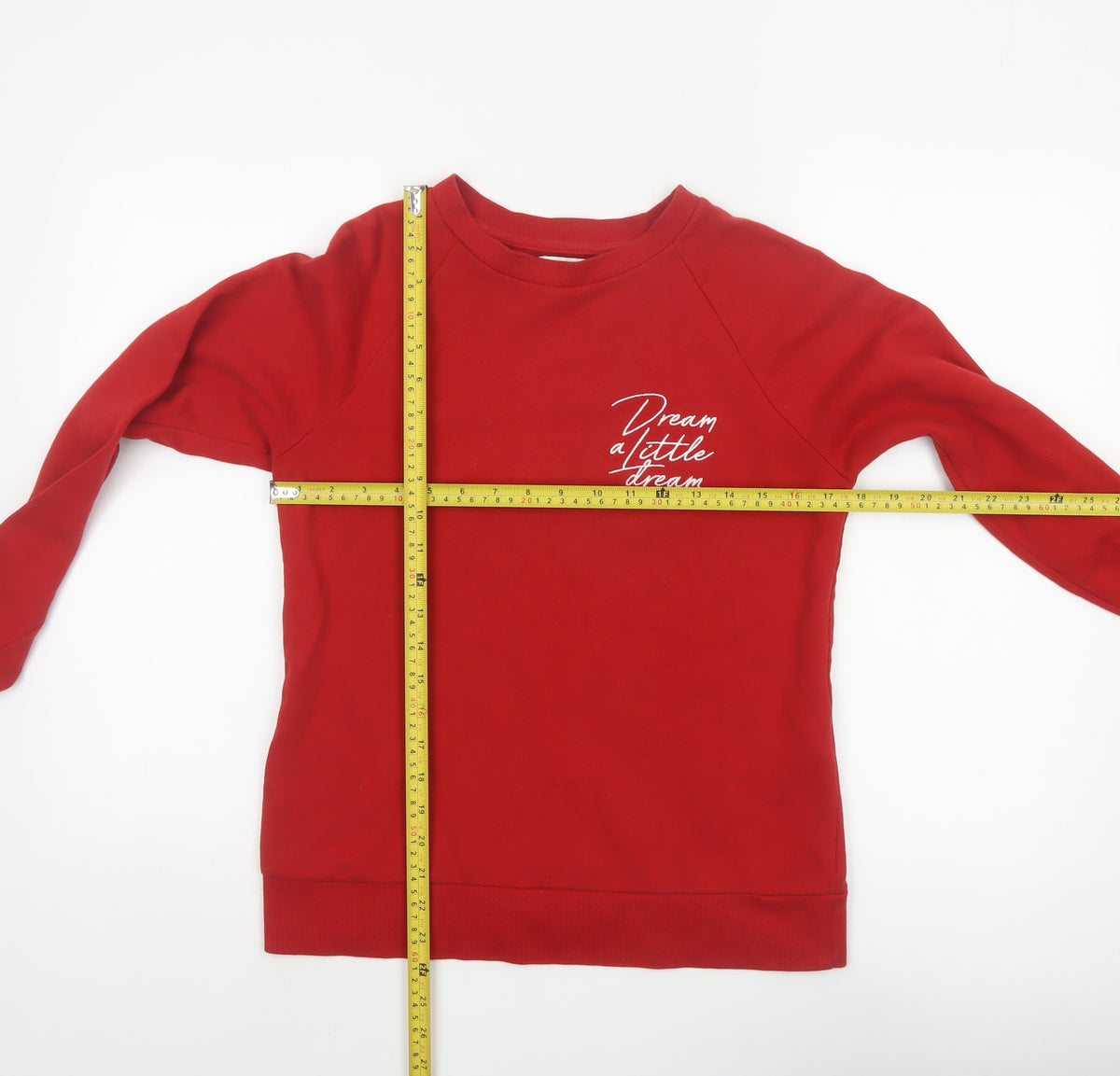 Warehouse Women’s Red S Pullover Sweatshirt Dream a Little Dream