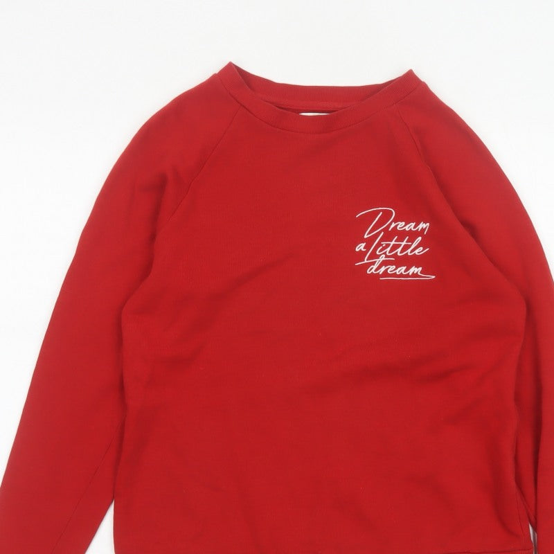 Warehouse Women’s Red S Pullover Sweatshirt Dream a Little Dream