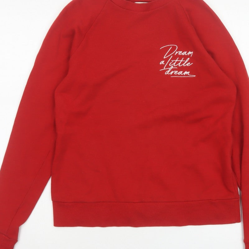 Warehouse Women’s Red S Pullover Sweatshirt Dream a Little Dream