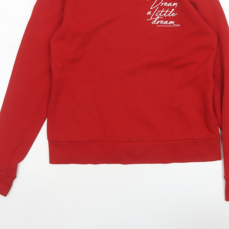 Warehouse Women’s Red S Pullover Sweatshirt Dream a Little Dream